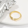 Rack Plating Brass Micro Pave Clear Cubic Zirconia Cuff Rings for Women RJEW-M028-59G-4