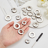 WADORN 18Pcs 3 Style Alloy Grommet Eyelet Findings FIND-WR0006-18P-3