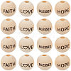 40Pcs 4 Styles Schima Wood European Beads WOOD-PA0001-44-7