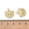 Brass Micro Pave Clear Cubic Zirconia Pendants KK-T085-21E-G-3