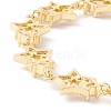 Clear Cubic Zirconia Star Link Chains Bracelet BJEW-I301-03G-3