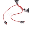 Natural Lava Rock & & Shell Pearl & Synthetic Hematite Braided Bead Bracelet BJEW-JB08467-5