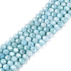 Anti-Tarnish Dyed Rondelle Glass Beads Strands LS-EGLA-T021-3mm-17-07-1