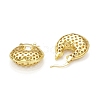 Rack Plating Brass Teardrop with Star Thick Hoop Earrings for Women EJEW-G340-02G-2