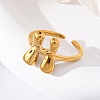 304 Stainless Steel Open Cuff Rings for Women RJEW-M060-01G-08-3