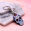 Acrylic Flower Skull Ghost Head Keychain PW-WG713FE-08-1