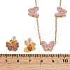 Butterfly 304 Stainless Steel Enamel Necklaces & Stud Earrings Setss for Women SJEW-K003-04G-6