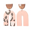 Resin & Walnut Wood Arch Dangle Earrings EJEW-JE04876-4