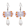 Handmade Glass Seed & Acrylic Beads Bowknot Dangle Earrings EJEW-MZ00298-3