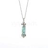 Synthetic Gemstone Chip Wishing Bottle Cone Love Glass Pendant Necklaces FL0210-5-1