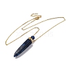 Dyed Natural Lapis Lazuli Bullet Shaped Perfume Bottle Pendant Necklaces G-B089-02G-09-2