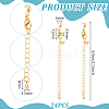 20 Sets Long-Lasting Plated Brass Chain Extender KK-UN0006-17-3