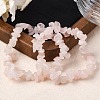 Unisex Chip Natural Rose Quartz Beaded Stretch Bracelets BJEW-S143-09-4