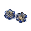 Baking Paint and Golden Metal Enlaced Glass Beads DGLA-T004-09K-2
