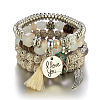 Boho Style Wood Beaded Stretch Bracelet Sets for Women WGE3C3B-55-1