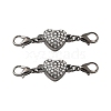 Alloy Crystal Rhinestone Magnetic Clasps ALRI-YW0001-10B-1