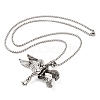 Alloy Four-Wing Mythical Angel Pendant Necklaces NJEW-P316-06AS-2