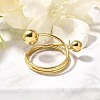 304 Stainless Steel Round Ball Finger Rings for Women RJEW-U036-03G-01-3