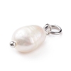 Grade B Natural Cultured Freshwater Pearl Charms X-PALLOY-JF01497-02-3