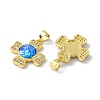 Brass Micro Pave Cubic Zirconia Pendants KK-A197-18G-2