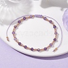 Adjustable Natural Amethyst & Glass Braided Bead Bracelet BJEW-JB10137-02-2