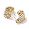Rack Plating Brass Micro Pave Cubic Zirconia Stud Earring EJEW-C081-20G-2