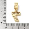 Brass Clear Cubic Zirconia European Dangle Charms KK-R003-01G-07-4