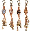 4Pcs Natural Mixed Gemstone Keychain HJEW-PH01540-1