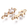 Brass Micro Pave Cubic Zirconia Links Connectors KK-R111-007-B01-2