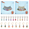 2 Sets 2 Style Glass Pearl & Handmade Polymer Clay Bead Charm Locking Stitch Marker HJEW-NB0002-08-1