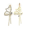 Crystal Rhinestone & Clear Cubic Zirconia Stud Earrings EJEW-C037-01B-LG-2