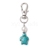 Sea Turtle Synthetic Howlite & Turquoise Pendant Decorations HJEW-JM02381-4