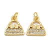 Rack Plating Brass Micro Pave Clear Cubic Zirconia Charms KK-U030-10G-1