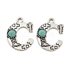 Synthetic Turquoise & Alloy Pendants PALLOY-H146-01AS-C-1