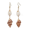 304 Stainless Steel Shell Shape Dangle Earrings EJEW-JE06265-03-4