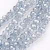 Electroplate Glass Beads Strands GLAA-K027-PL-A02-1