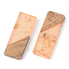 Transparent Resin & Walnut Wood Pendants RESI-S389-059A-B04-2