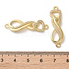 Rack Plating Brass Clear Cubic Zirconia Infinity Heart Connector Charms KK-C084-13A-G-3