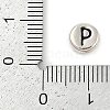 925 Sterling Silver Flat Round with Letter Beads LS-STER-G044-01AS-P-3