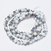 Electroplate Opaque Glass Beads Strands LS-EGLA-A034-P8mm-F16-2