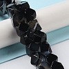 Dyed & Heated Natural Black Agate Star Cut Round Beads Strands G-M418-C14-01-2