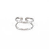 304 Stainless Steel Double Line Open Cuff Ring for Women RJEW-S405-200P-1