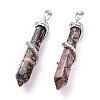 Natural Rhodonite Big Pointed Pendants G-F696-B04-2