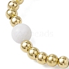 Round 304 Stainless Steel & Natural White Jade Beaded Stretch Bracelets for Women BJEW-JB11053-02-4