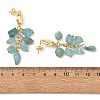 Brass with Raw Rough Natural Aquamarine Beads Stud Dangle Earrings EJEW-JE07474-02-5