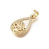 Brass Micro Pave Black Cubic Zirconia Pendants CU-CBAF50C-09G-2