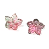 Two Tone Transparent Glass Bead Cap GLAA-H041-01B-2