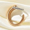 304 Stainless Steel Open Cuff Rings for Women RJEW-F173-03GP-4