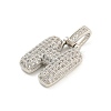 Brass Micro Pave Clear Cubic Zirconia Pendants KK-B099-01P-H-2