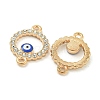 Alloy Blue Enamel Evil Eye Connector Charms ENAM-S003-03E-2